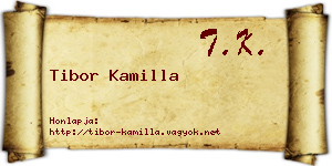 Tibor Kamilla névjegykártya